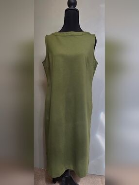SALE Talbots Olive Green Sleeveless Tank Dress
